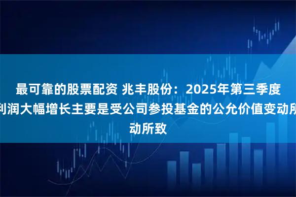 最可靠的股票配资 兆丰股份:2025年第三季度净利润大幅增长主要是受公司参投基金的公允价值变动所致